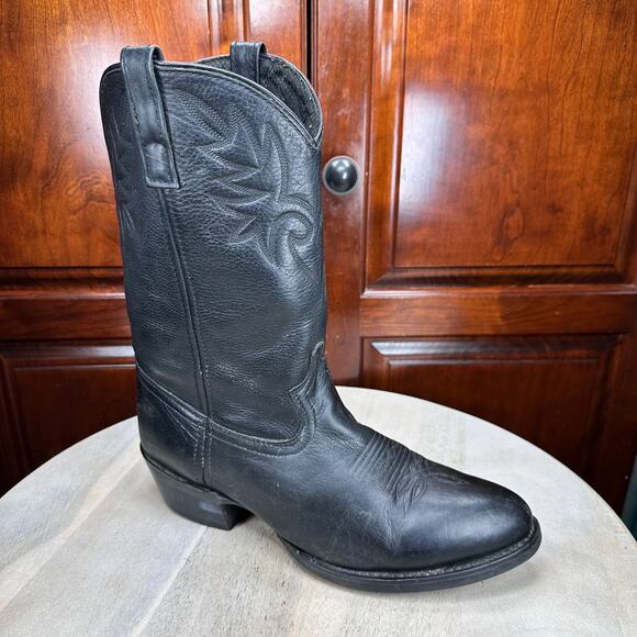 Dingo Men’s Black Leather Western Cowboy Boots Size 10 EW Country Riding EUC - Picture 7 of 16